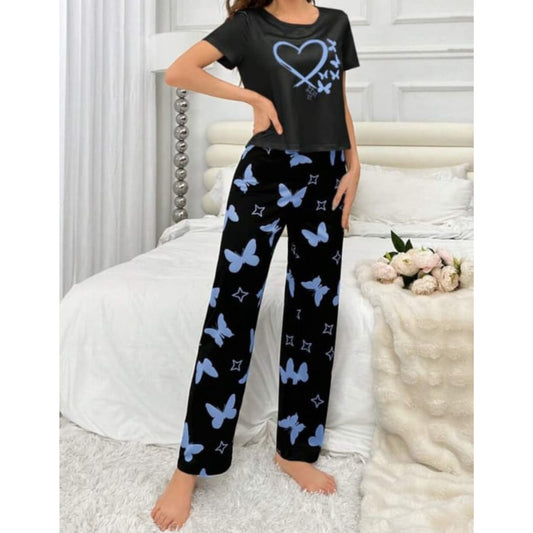 Black Hearts Bottlefly With Butterfly printer Trouser Half Sleeves (840)