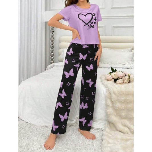 Purple Hearts Bottlefly With Butterfly printer Trouser Half Sleeves (842)