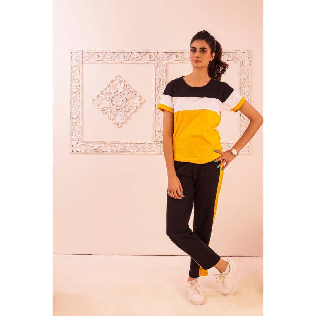 yellow summer track suit half sleeves (425) (v2)