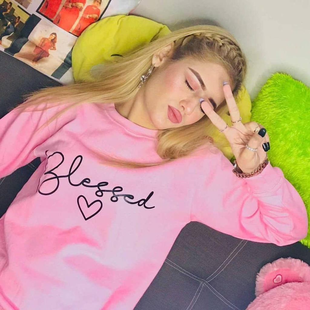 PINK BLESSED winter warm sweat shirt (original photo shoot 577)