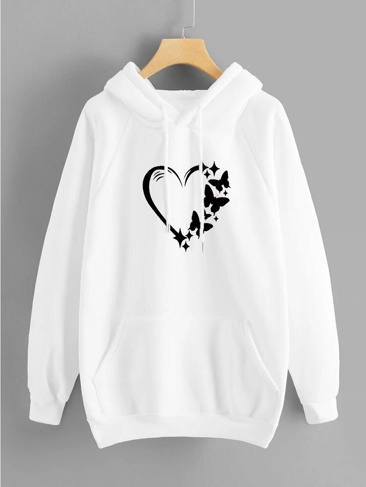 HEARTS BUTTERFLY winter warm hoodie (636)