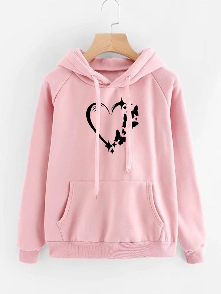 HEARTS BUTTERFLY winter warm hoodie (636)