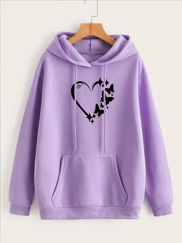 HEARTS BUTTERFLY winter warm hoodie (636)