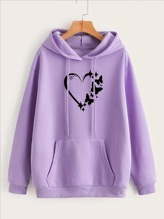 HEARTS BUTTERFLY winter warm hoodie (636) (A)