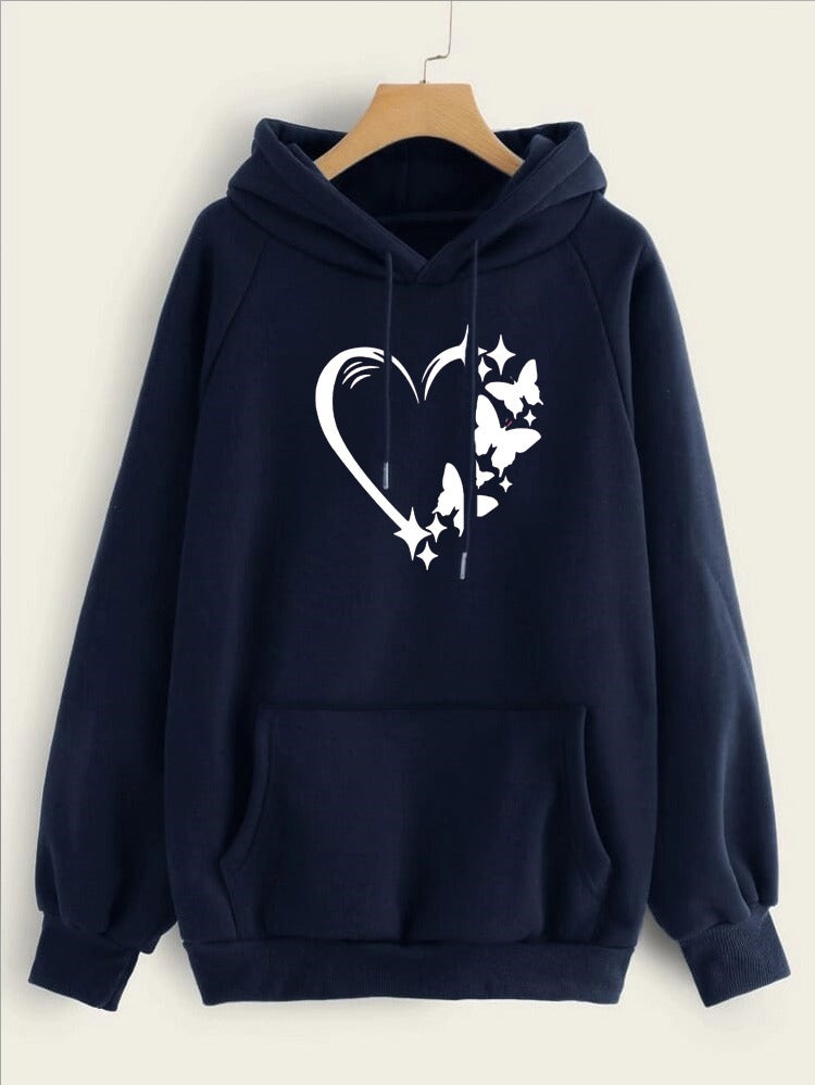 HEARTS BUTTERFLY winter warm hoodie (636)