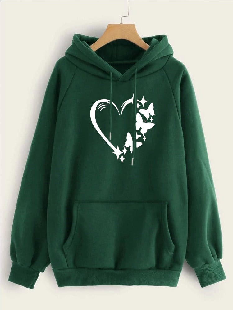 HEARTS BUTTERFLY winter warm hoodie (636)