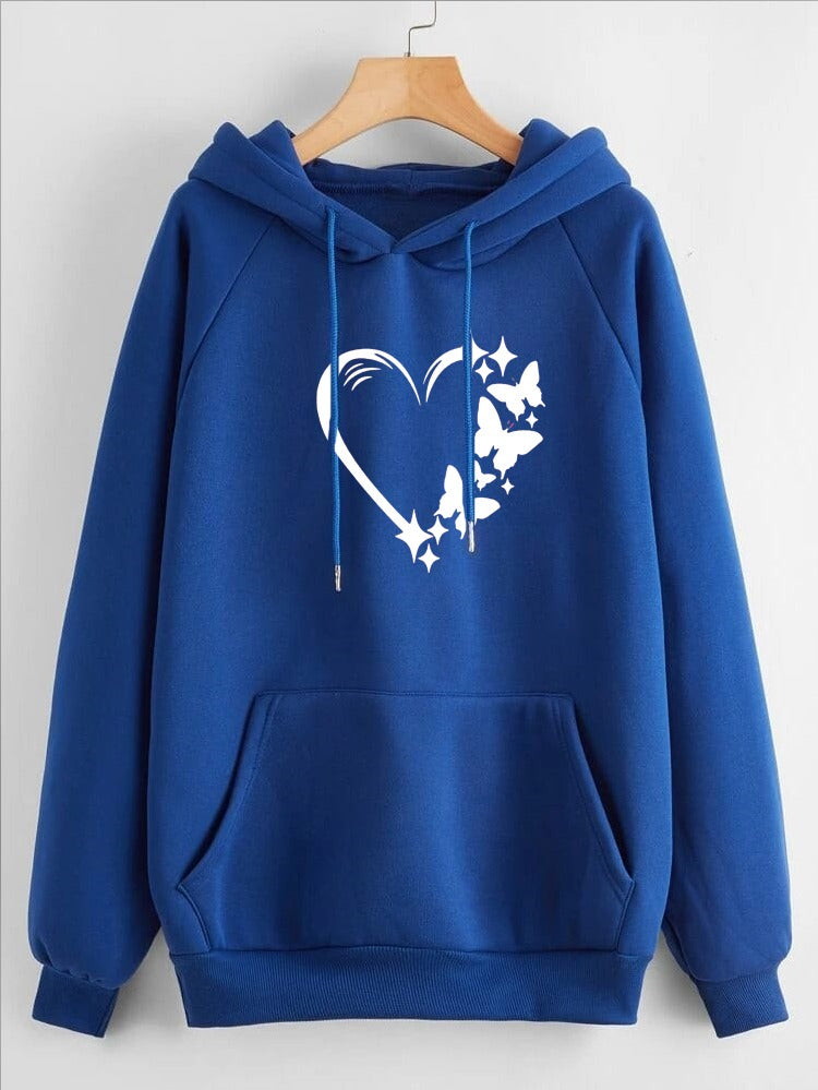 HEARTS BUTTERFLY winter warm hoodie (636)