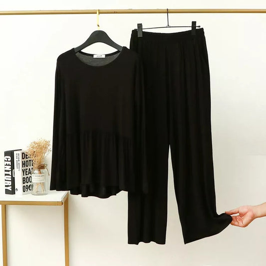 Black Frill Style Full Sleeves With Palazzo Trousers(635)