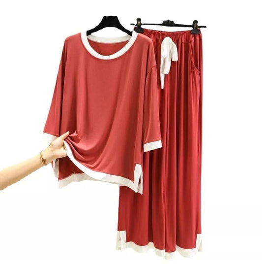 Red Round Neck Full Sleeves With Flappers Trousers(657)