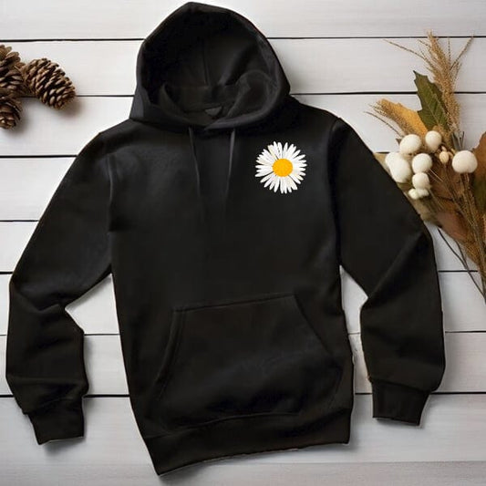 Maroon with White Pocket Flower winter warm hoodie (802)