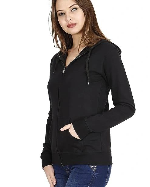 BLACK  CLASSIC ZIPPER winter warm hoodie (768)