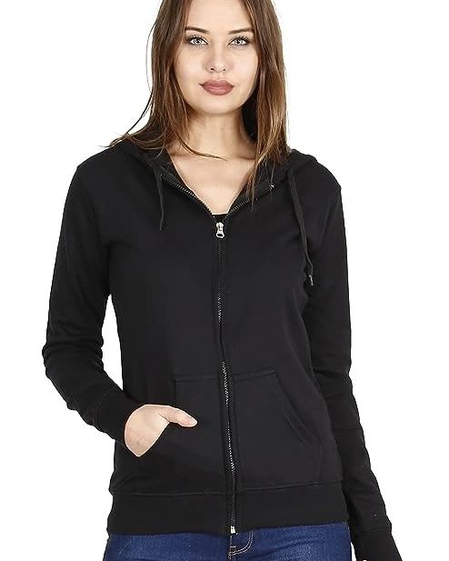 BLACK  CLASSIC ZIPPER winter warm hoodie (768)