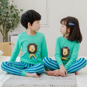 kids Sea green lion print full sleeves suit for kids (540)
