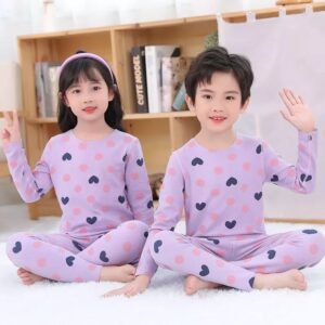 kids hearts printed  full sleeves suit for kids (537)