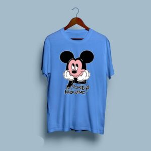 Blue mickey mouse printed Round Neck Half Sleeves T-Shirt (T15)