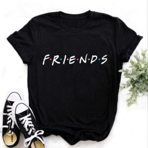 Black Friends printed Round Neck Half Sleeves T-Shirt (T8)