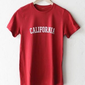 Red California printed Round Neck Half Sleeves T-Shirt (T10)
