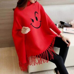 Red smiley poncho (680)