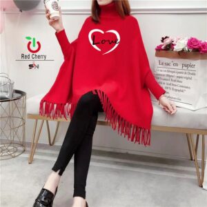 Red Love poncho (684)