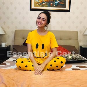 Yellow smiley with polka doted trouser half sleeves  for her  (436) (v3)