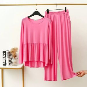 Pink Frill Style Full Sleeves With Trousers(634) (V1)