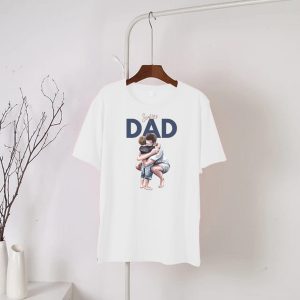 White Supper Dad Printed Round Neck Half Sleeves T-Shirt (671)