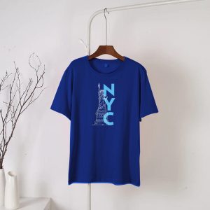 Navy Blue NYC Round Neck Half Sleeves T-Shirt (662)