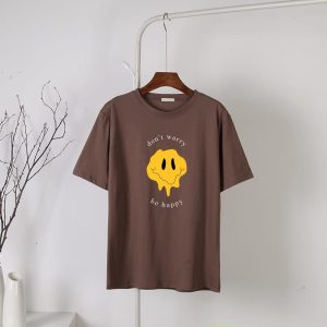 Brown Be Happy  Round Neck Half Sleeves T-Shirt (659)