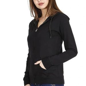 BLACK  CLASSIC ZIPPER winter warm hoodie (768)