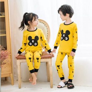 Yellow Shocking Mickey suit for kids (823)