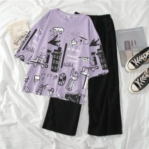 Purple Planet Music With Black Trouser Half Sleeves (836)